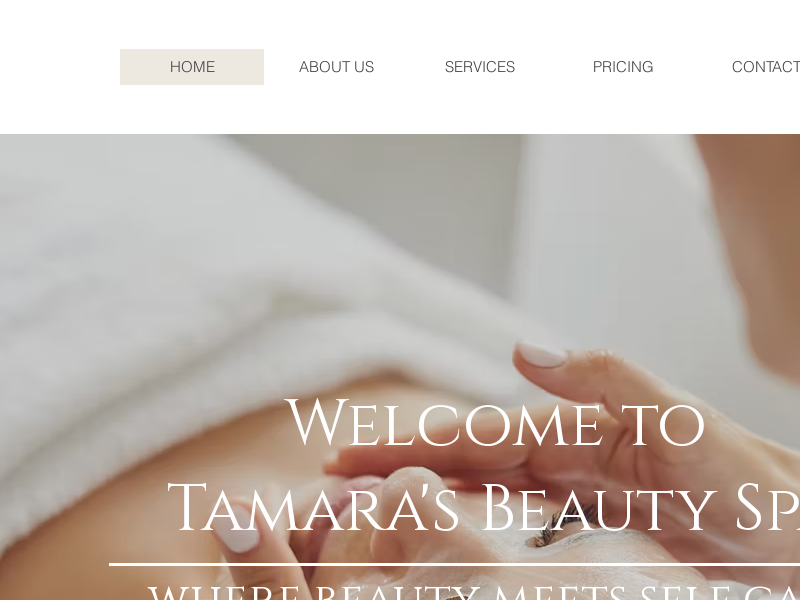 Tamara's Beauty Spa website screenshot