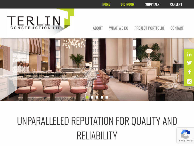 Terlin Construction Ltd website screenshot