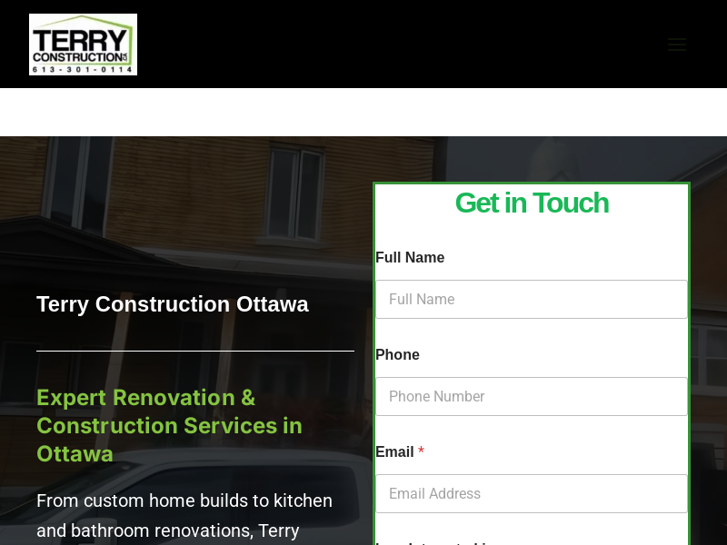 Terry Construction website screenshot