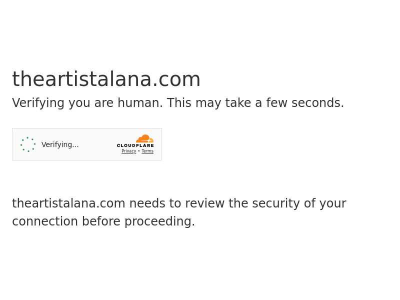 The Artist Alana Photography website screenshot