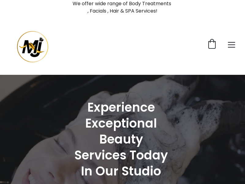 The MJ Beauty website screenshot