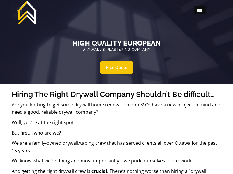 ThreeStepsDrywall website screenshot