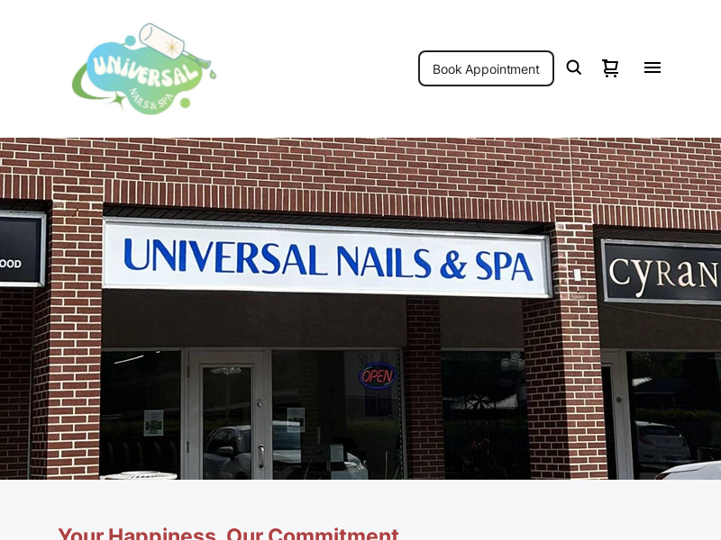 UNIVERSAL NAILS & SPA website screenshot