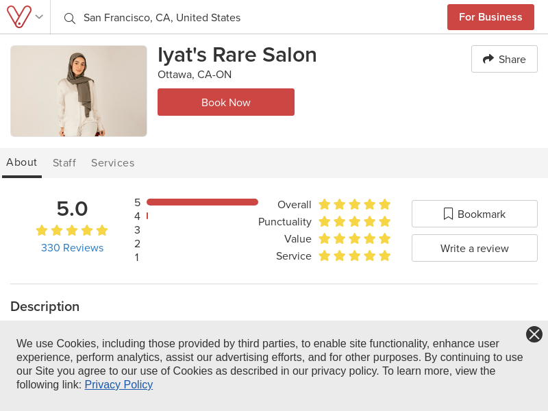 Iyat Rare Salon website screenshot