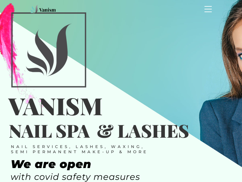 Vanism Nail Spa and Lashes website screenshot