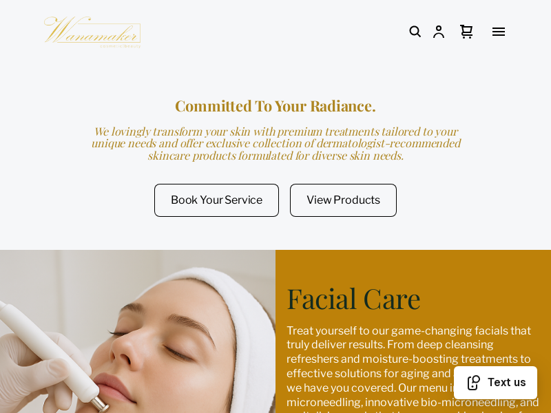 Wanamaker Cosmetic Beauty Spa website screenshot