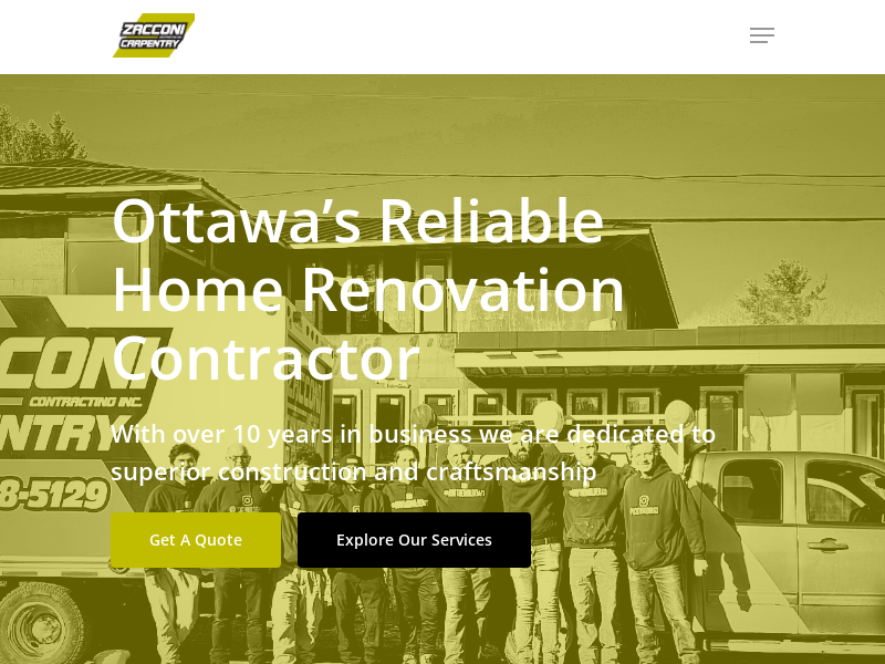 Zacconi Contracting website screenshot